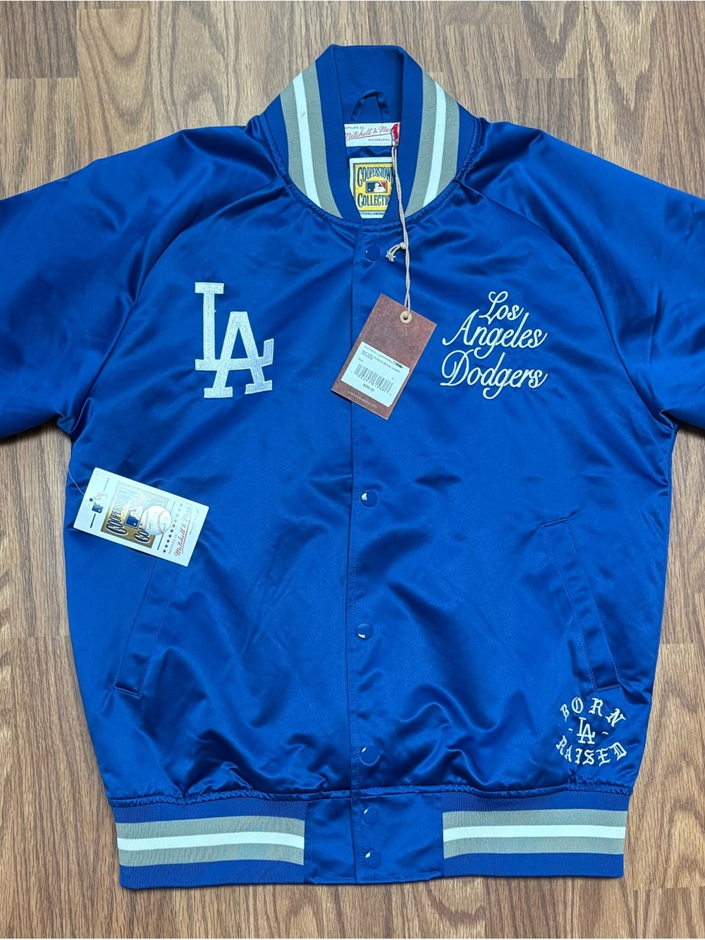 Born and Raised x Mitchell & Ness Los Angeles Dodgers Satin Jacket size Medium